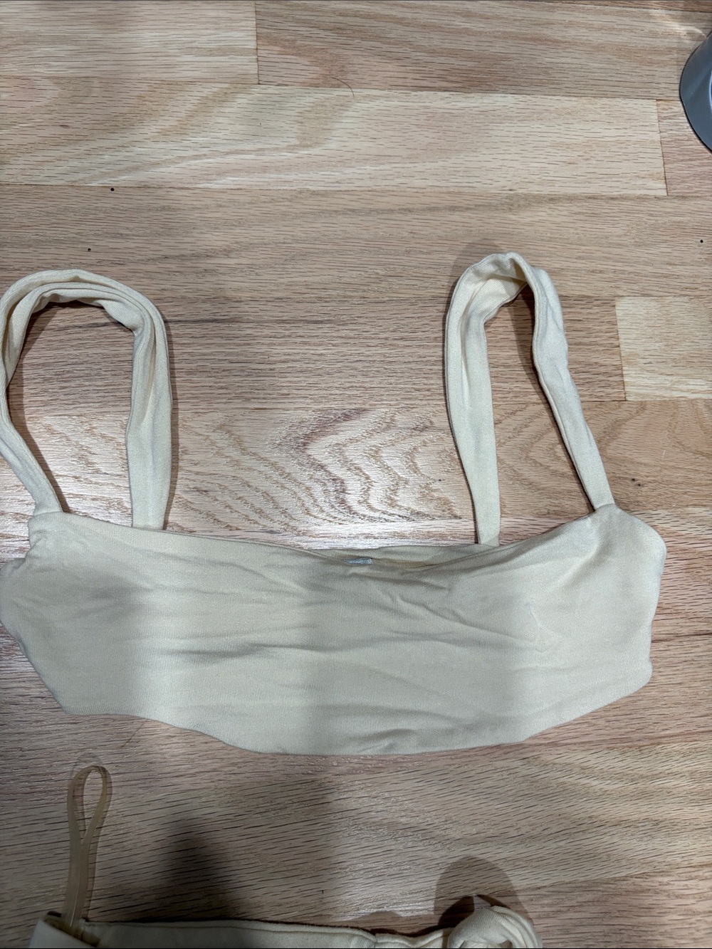 Oh Polly Cream Wide-Leg Lounge Pants with Matching Crop Top - Picture 4 of 5